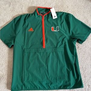 U Miami Adidas Coaches Half Zip Top